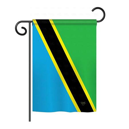 GARDENCONTROL 13 x 18.5 in. Tanzania Nationality Vertical Double Sided Garden Flag Set with Banner Pole GA4120151